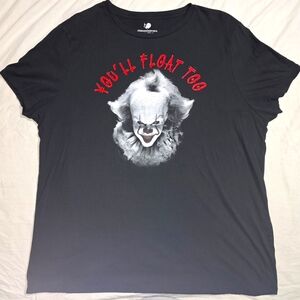Black Graphic Tee with Red Text
